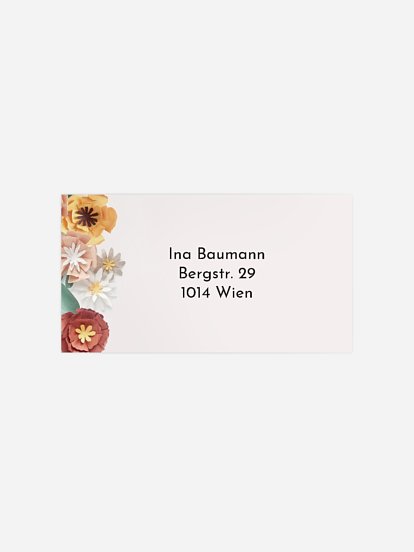 Empfängeraufkleber Geburtstag Papierblumen