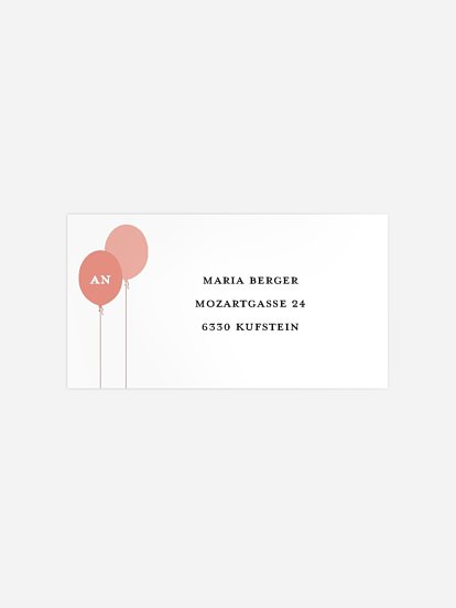 Empfängeraufkleber Geburtstag Ballonzahl