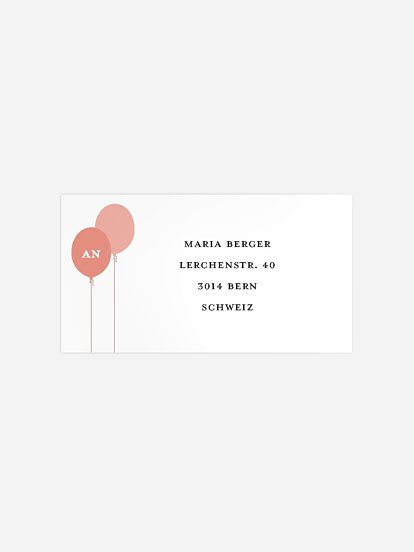 Empfängeraufkleber Geburtstag Ballonzahl