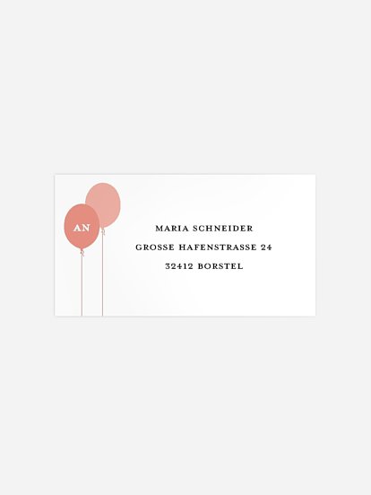 Empfängeraufkleber Geburtstag Ballonzahl