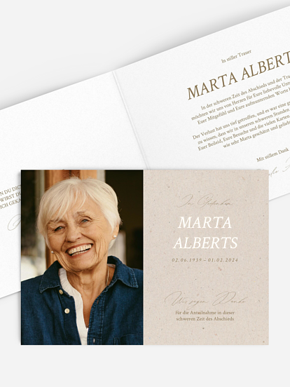 Trauerdanksagung Ewiges Gedenken