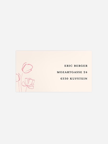 Empfängeraufkleber Geburtstag Tulpengruß