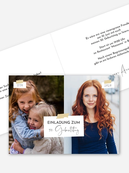 Einladung 30. Geburtstag Zeitreise