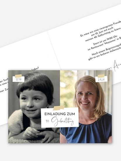 Einladung 40. Geburtstag Zeitreise