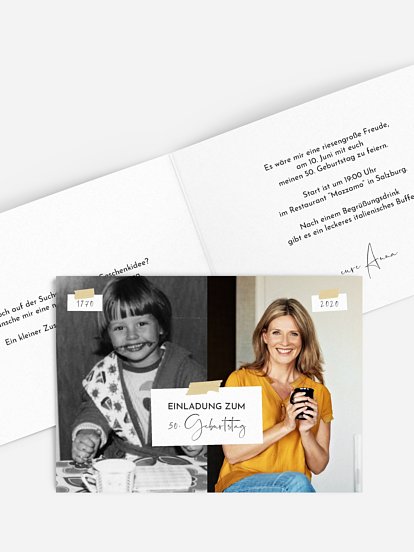 Einladung 50. Geburtstag Zeitreise