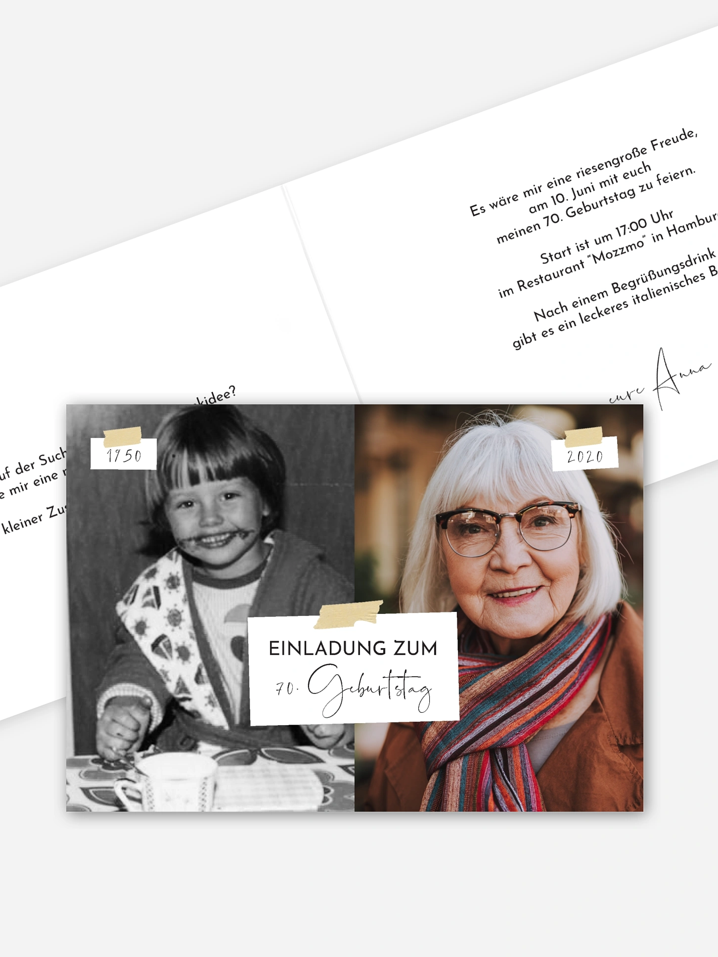 Einladung 70. Geburtstag Zeitreise
