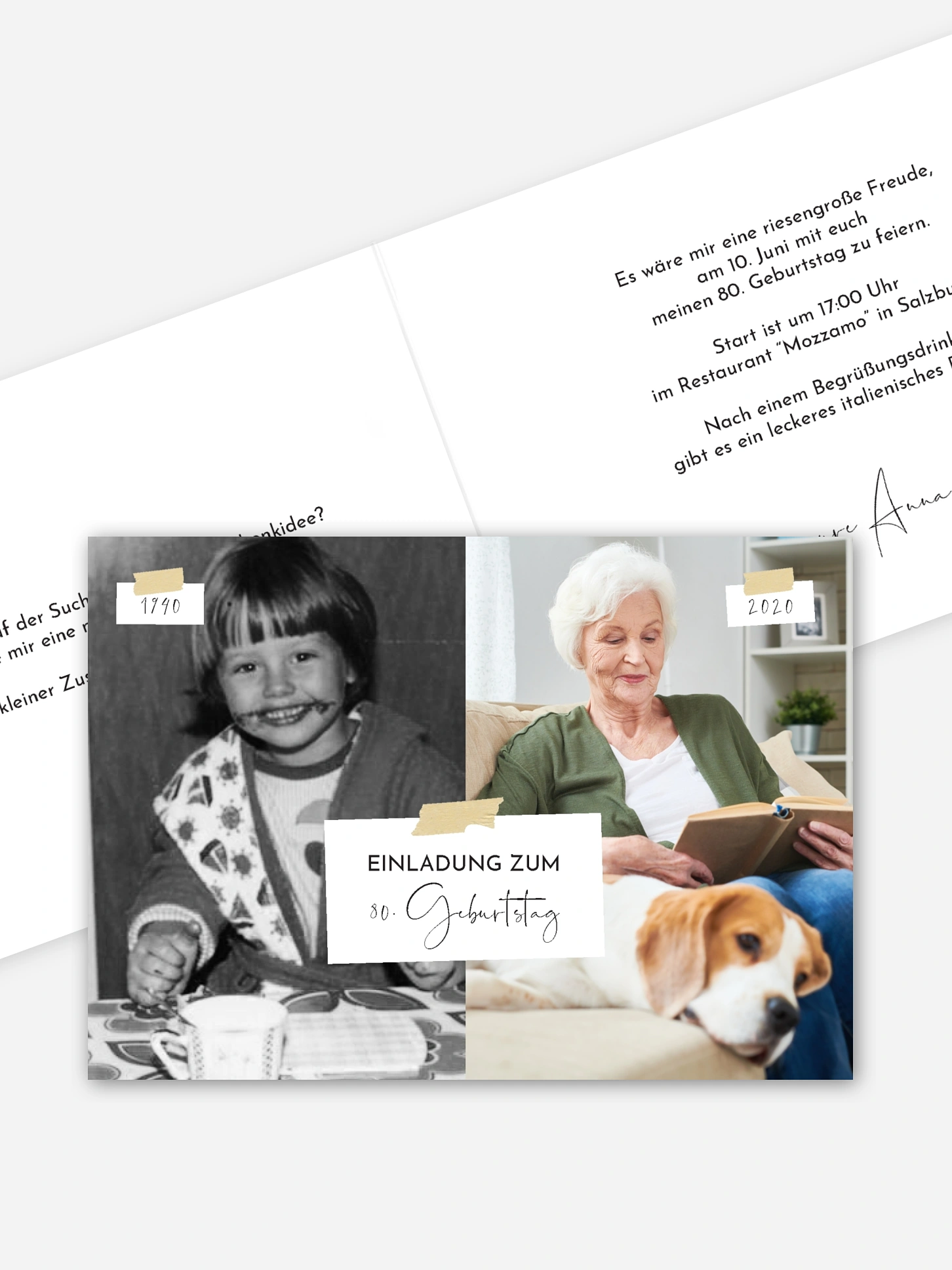 Einladung 80. Geburtstag Zeitreise