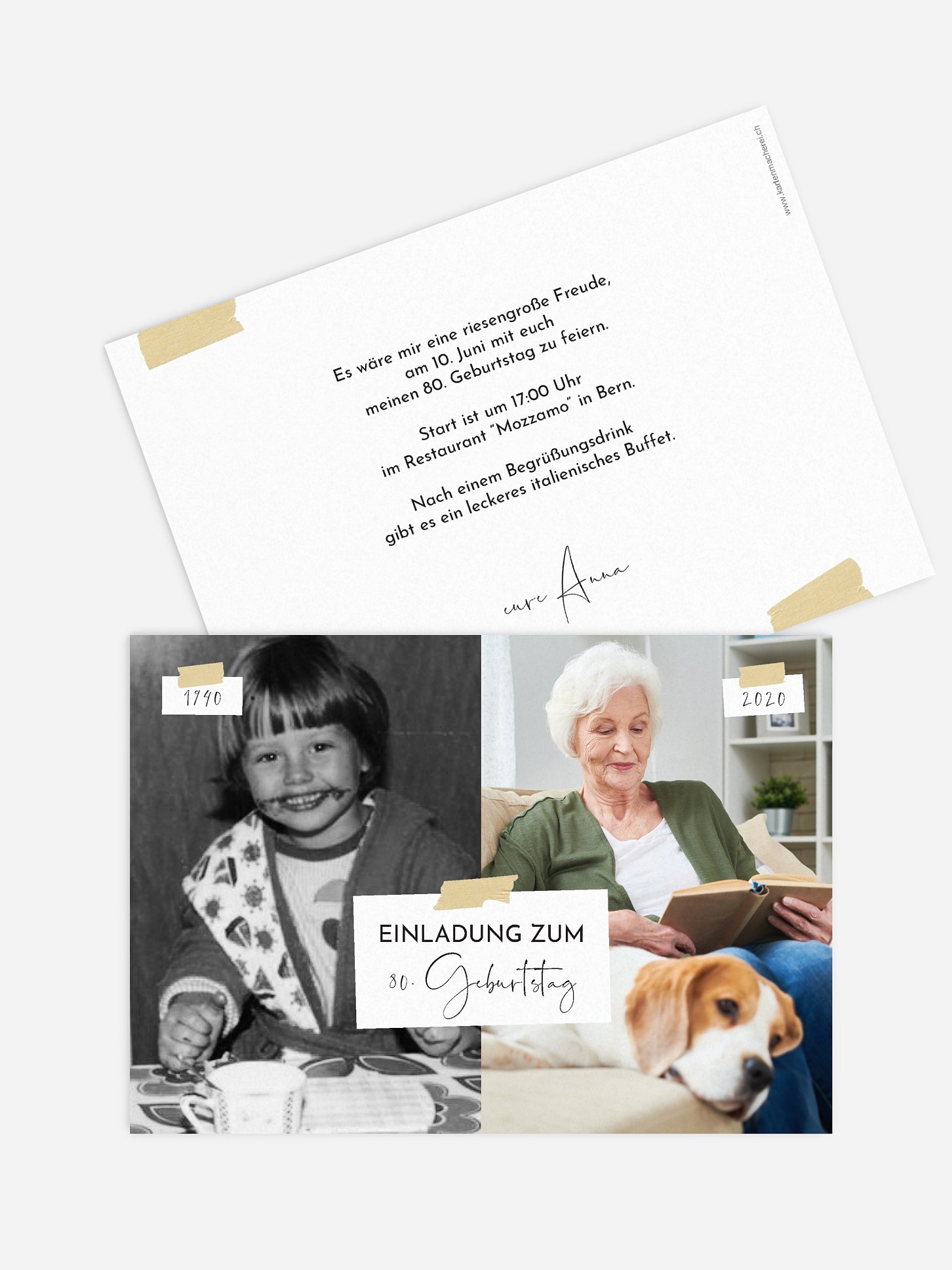 Einladung 80. Geburtstag Zeitreise