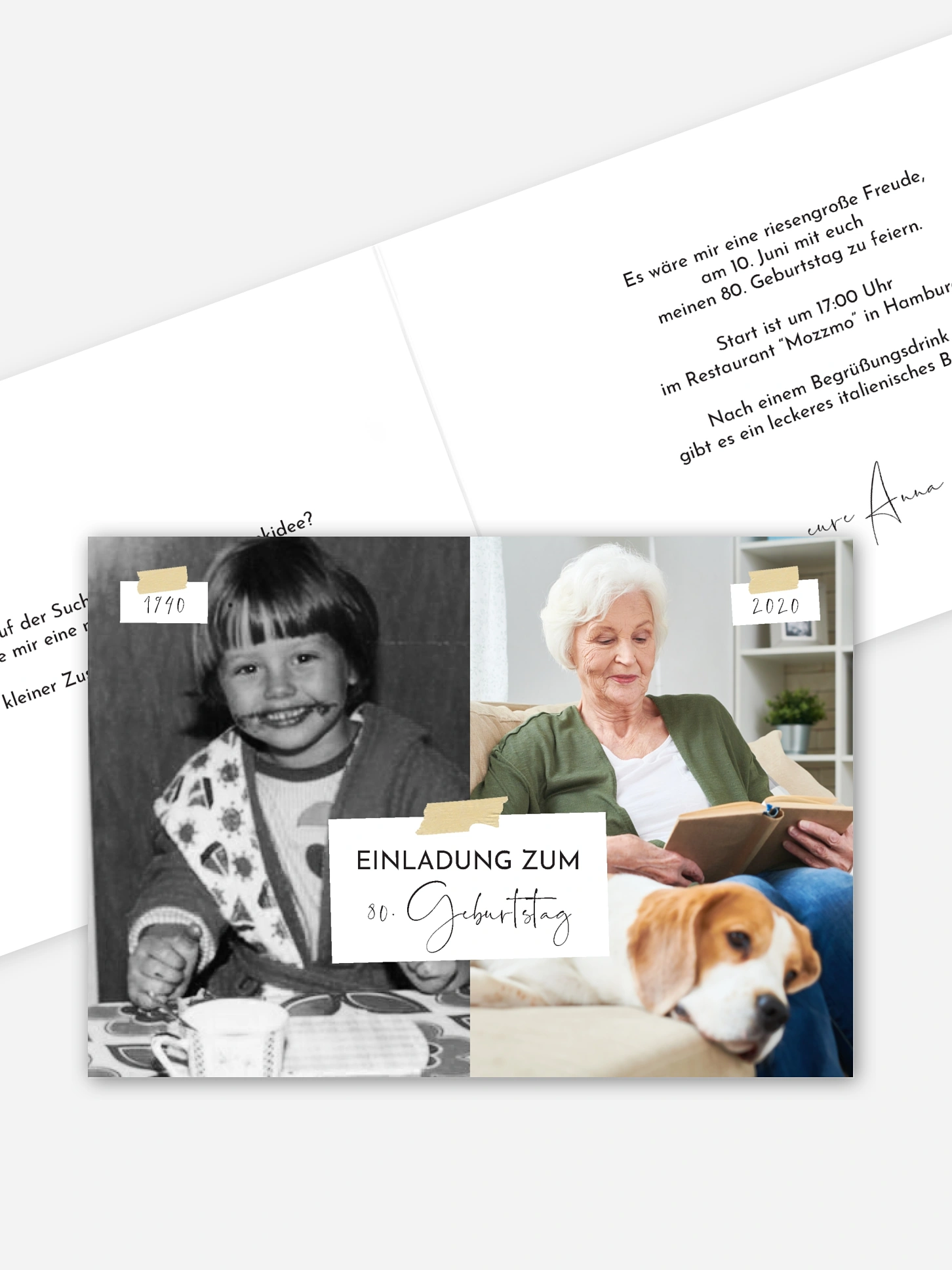 Einladung 80. Geburtstag Zeitreise