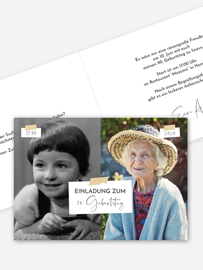 Einladung 90. Geburtstag Zeitreise