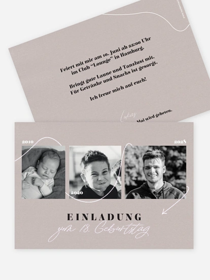 Einladung 18. Geburtstag Lebenslinie