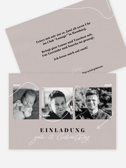Einladung 18. Geburtstag Lebenslinie