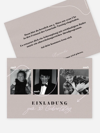 Einladung 30. Geburtstag Lebenslinie