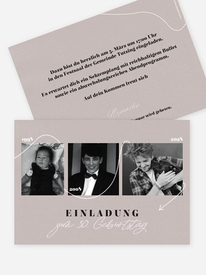 Einladung 30. Geburtstag Lebenslinie