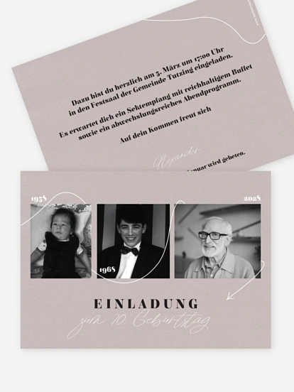 Einladung 70. Geburtstag Lebenslinie