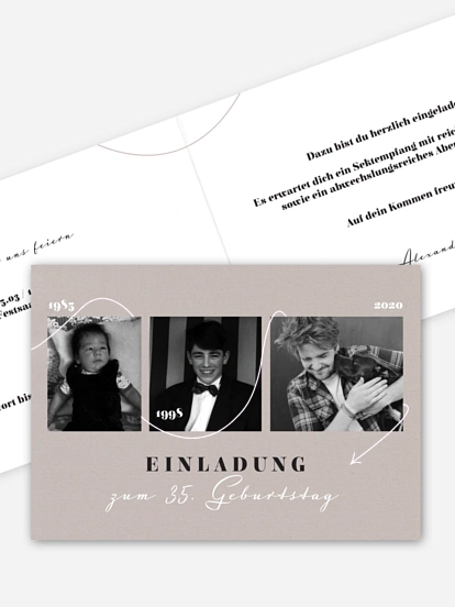 Geburtstagseinladung Lebenslinie