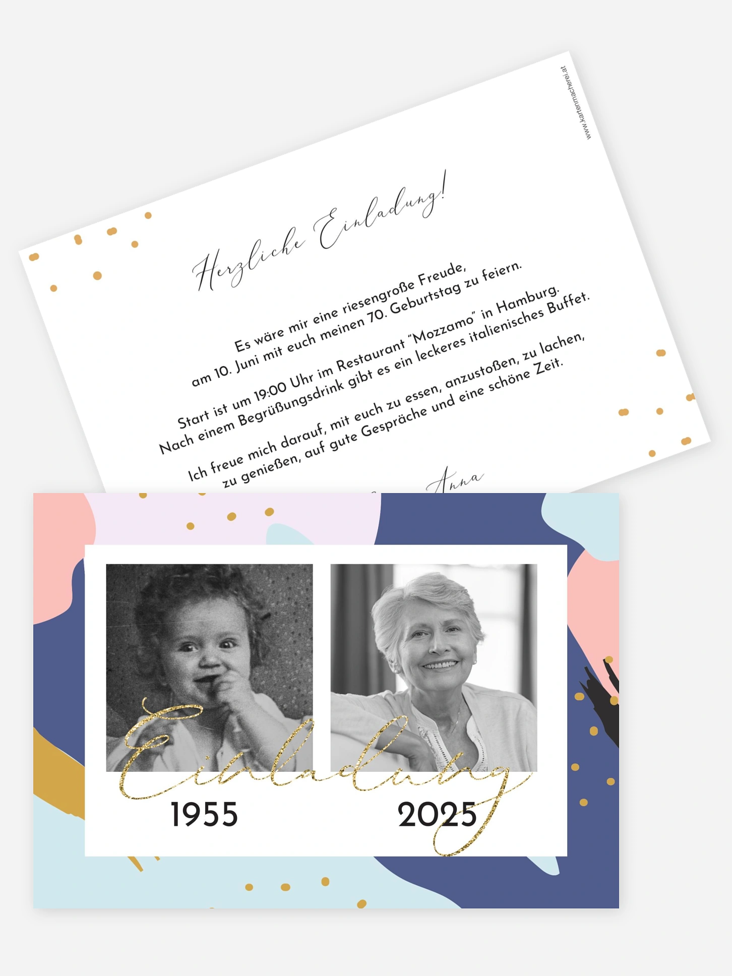 Einladung 70. Geburtstag Pattern