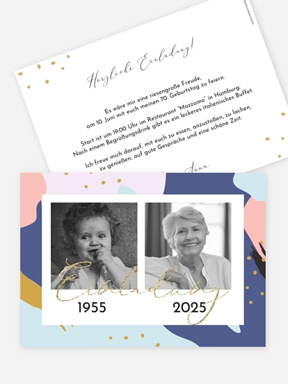 Einladung 70. Geburtstag Pattern