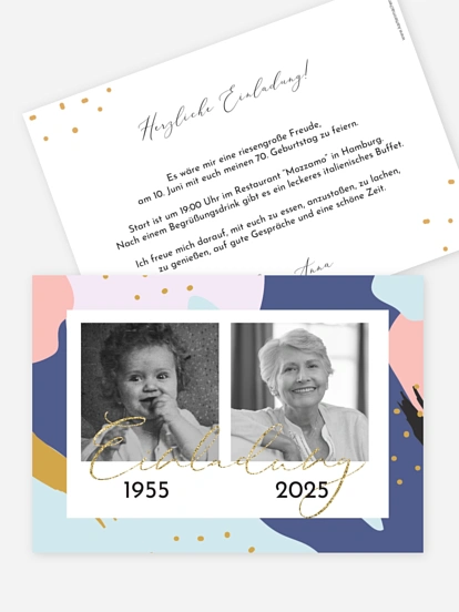 Einladung 70. Geburtstag Pattern