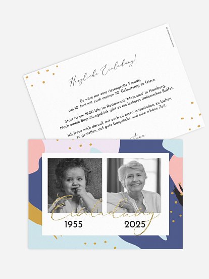 Einladung 70. Geburtstag Pattern