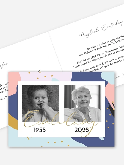 Einladung 70. Geburtstag Pattern