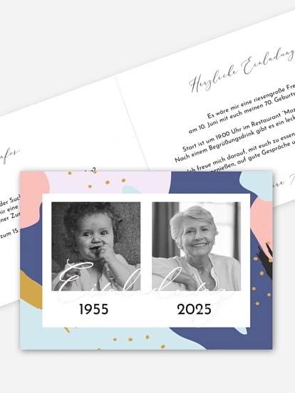Einladung 70. Geburtstag Pattern