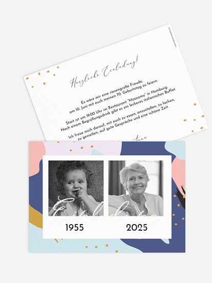 Einladung 70. Geburtstag Pattern