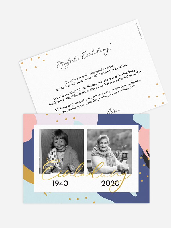 Einladung 80 Geburtstag Pattern
