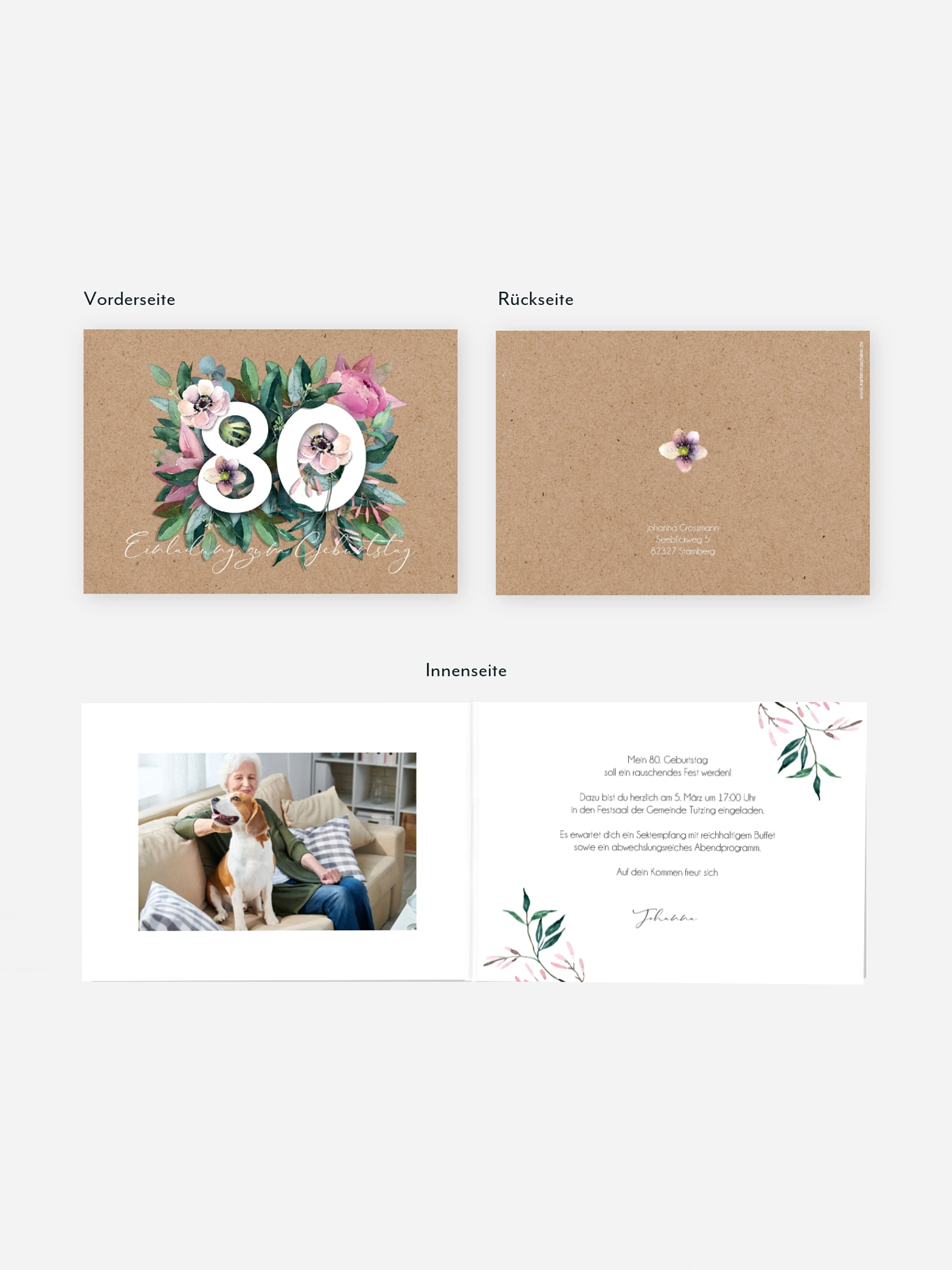 Einladung 80. Geburtstag Bloom