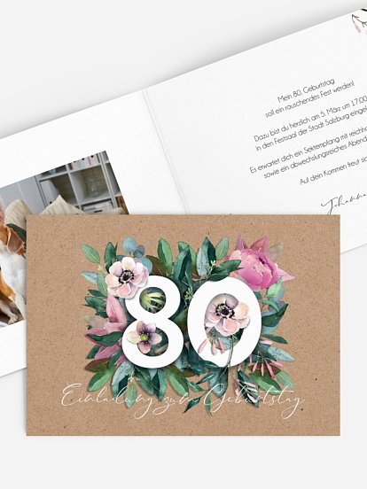 Einladung 80. Geburtstag Bloom