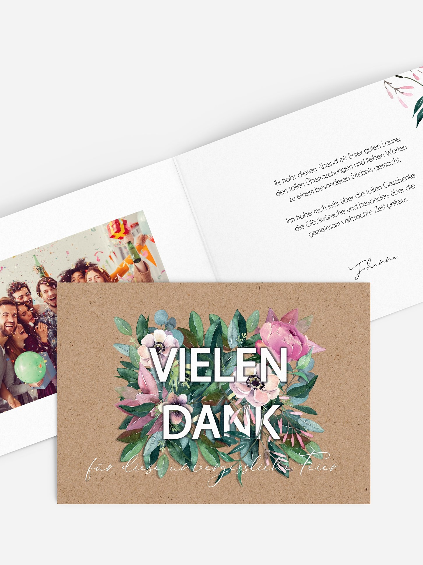 Dankeskarte Geburtstag Bloom