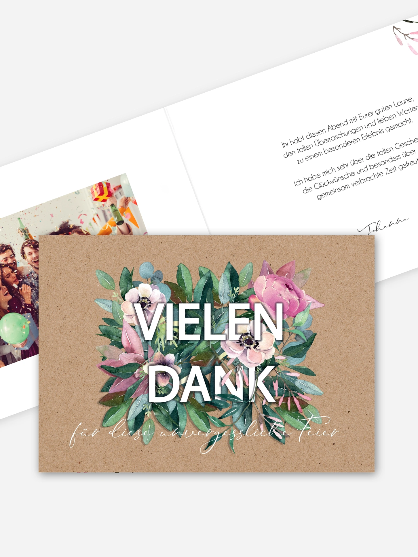 Dankeskarte Geburtstag Bloom
