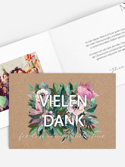 Dankeskarte Geburtstag Bloom