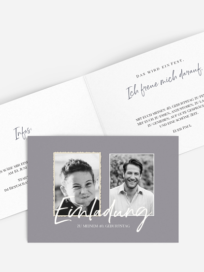 Einladung 40. Geburtstag Rückblende