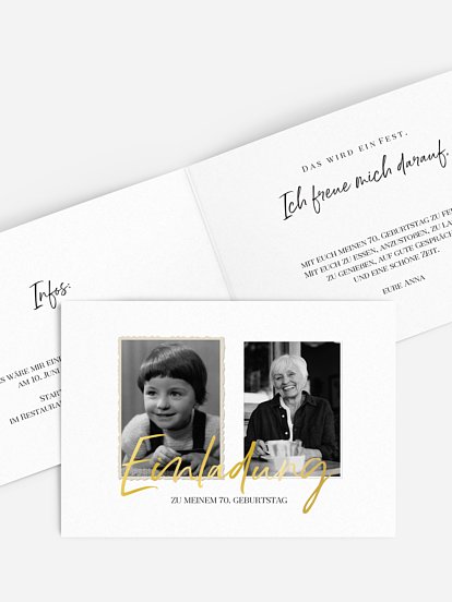 Einladung 70. Geburtstag Rückblende
