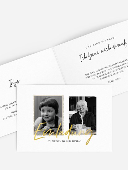 Einladung 70. Geburtstag Rückblende