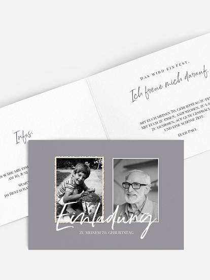 Einladung 70. Geburtstag Rückblende