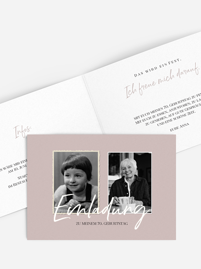 Einladung 70. Geburtstag Rückblende