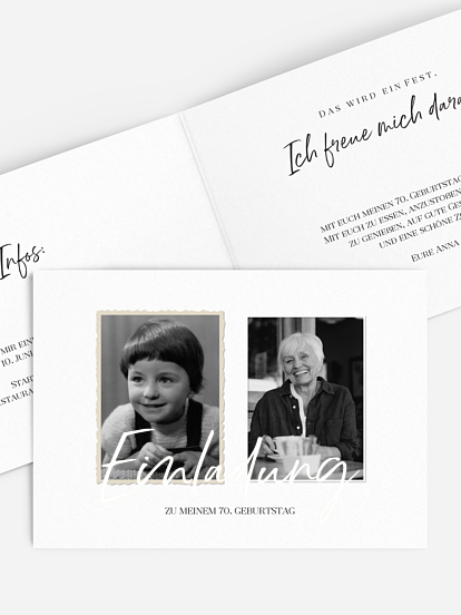 Einladung 70. Geburtstag Rückblende