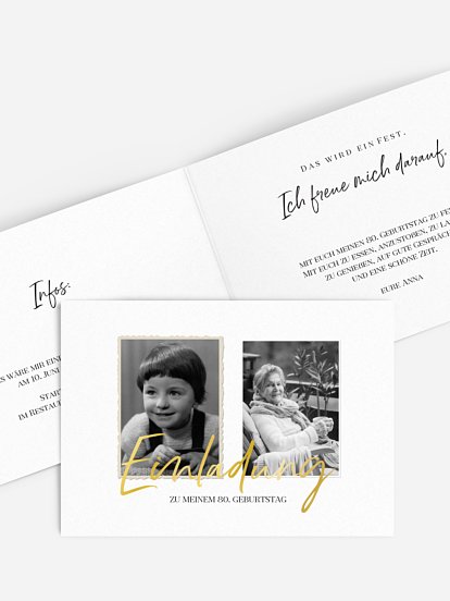 Einladung 80. Geburtstag Rückblende