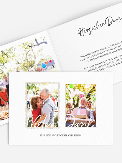 Dankeskarte Geburtstag Rückblende