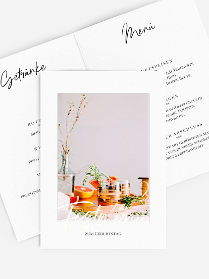 Menükarte Geburtstag Rückblende