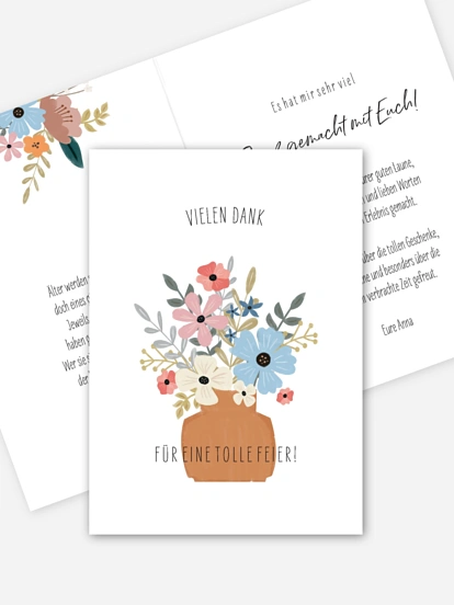 Dankeskarte Geburtstag Blumenbukett