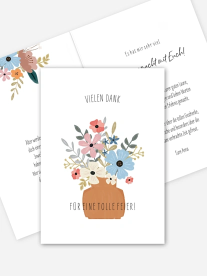 Dankeskarte Geburtstag Blumenbukett