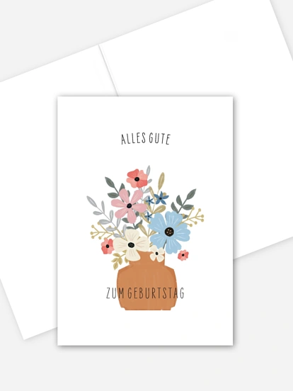 Grußkarte Blumenbukett