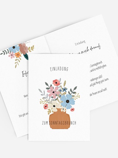 Partyeinladung Blumenbukett