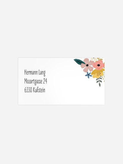 Empfängeraufkleber Geburtstag Blumenbukett