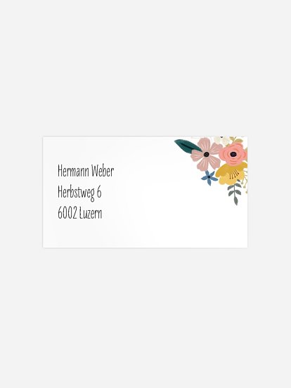 Empfängeraufkleber Geburtstag Blumenbukett