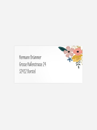 Empfängeraufkleber Geburtstag Blumenbukett