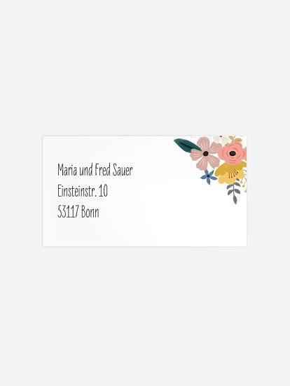 Empfängeraufkleber Party Blumenbukett